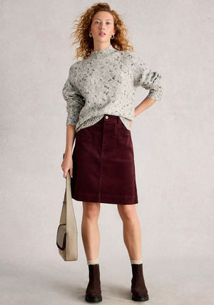 White Stuff Tia Cord Skirt, Wine