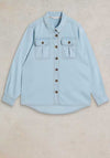 White Stuff Demi Denim Cargo Shirt, Light Denim