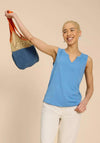 White Stuff Laila Cotton Vest, Mid Blue