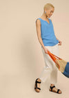 White Stuff Laila Cotton Vest, Mid Blue