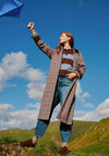 White Stuff Emmeline Check Coat, Brown