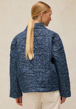White Stuff Elodie Reversible Quilted Jacket, Blue Multi