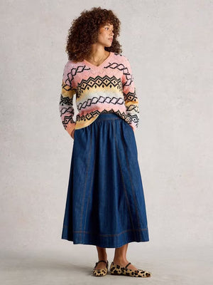 White Stuff Spacedye Pointelle Jumper, Pink