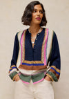 White Stuff Lana Printed Blouse, Navy