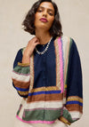 White Stuff Lana Printed Blouse, Navy