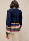 White Stuff Lana Printed Blouse, Navy