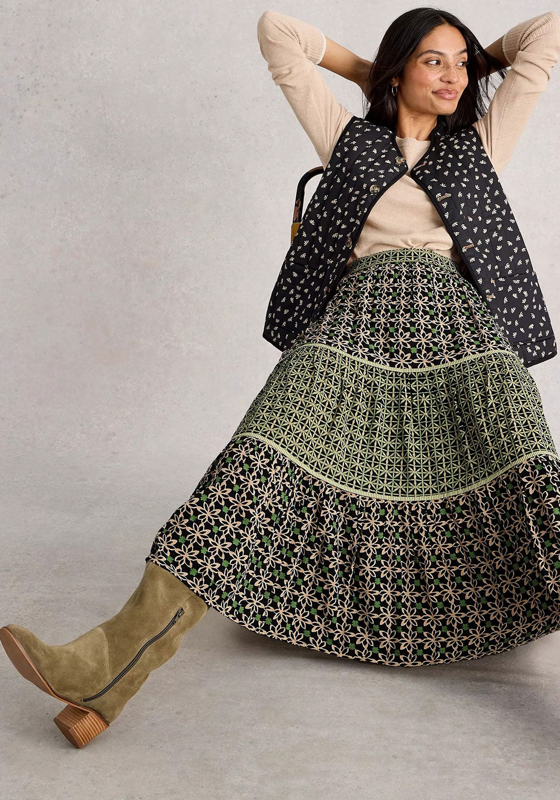 Mabel Mixed Print Skirt