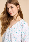 White Stuff Rae Organic Print Top, Ivory Multi