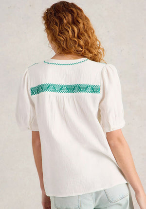 White Stuff Gianna Double Cloth Top, White