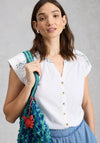White Stuff Billie Embroidered Button Top, White