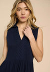 White Stuff Kiera Broderie Jersey Maxi Shirt Dress, Dark Navy