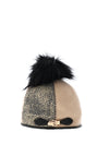 Willi Lanis Leopard Print Pom Pom Hat, Black