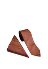 William Turner Plain Twill Tie & Pocket Square, Rust