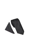 William Turner Wedding Paisley Tie & Pocket Square, Black