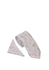 William Turner Woven Floral Print Tie & Pocket Square, Silver Multi