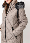 Danwear Windfield Quilted Hooded Long Coat, Grey