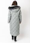 Danwear Windfield Quilted Hooded Long Coat, Green
