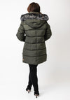 Danwear Padded Hooded Long Coat, Khaki Green
