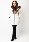 Danwear Padded Hooded Long Coat, Cream