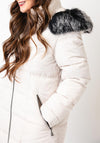 Danwear Padded Hooded Long Coat, Cream