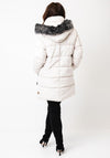 Danwear Padded Hooded Long Coat, Cream