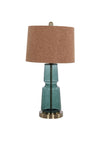 Fern Cottage Brass and Glass Table Lamp, Blue and Orange