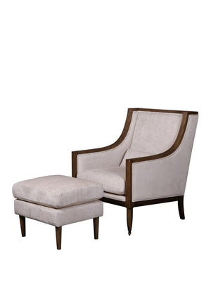 Fern Cottage Arm Chair and Footstool, Beige