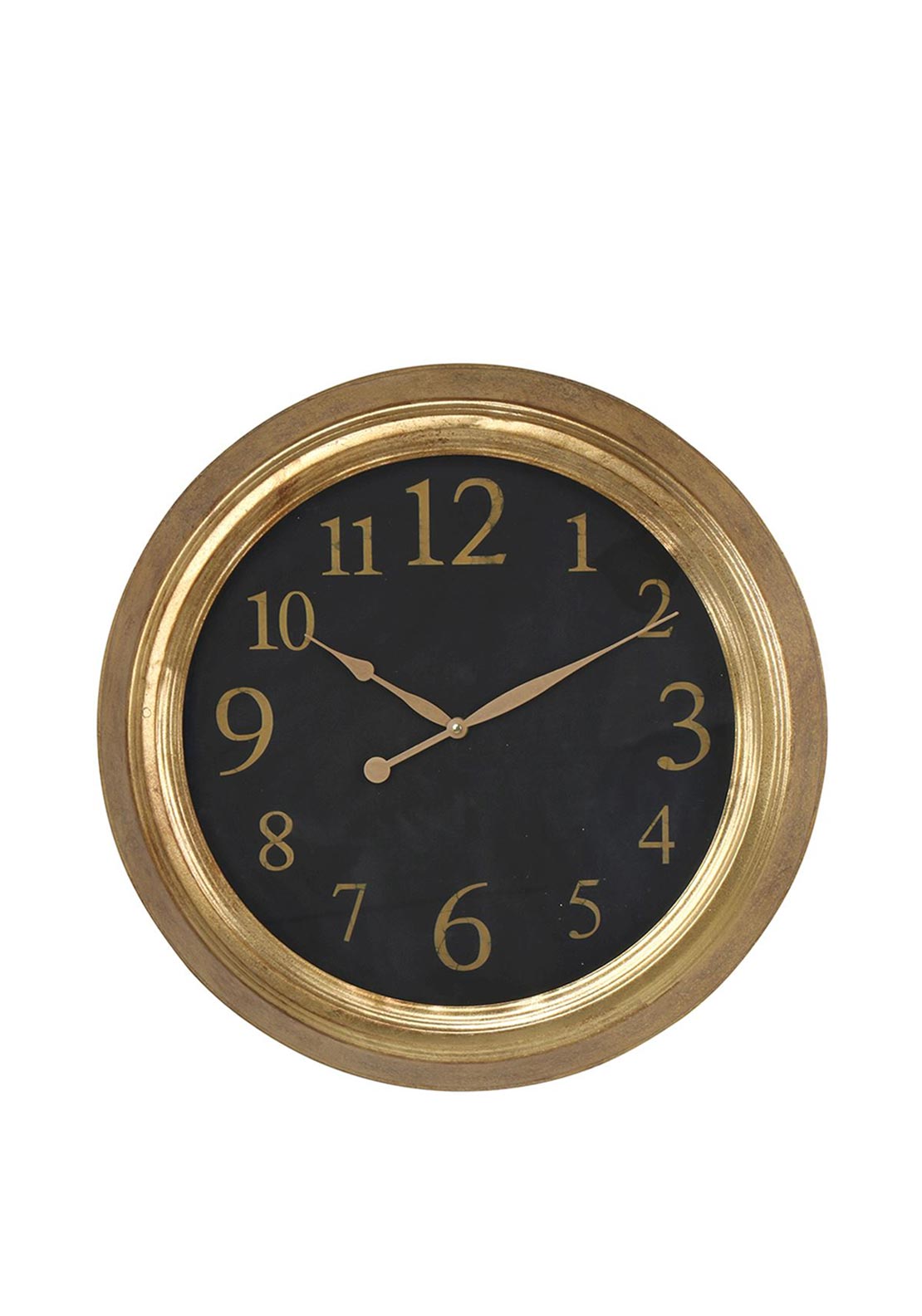 Fern Cottage 47cm Wall Clock, Gold and Black - McElhinneys