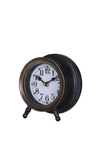 Fern Cottage Metal Table Clock, Black and Gold