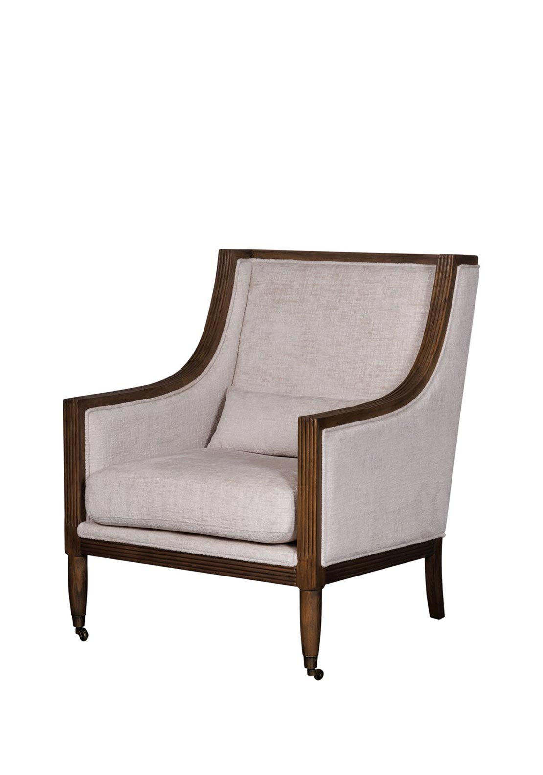 Fern Cottage Arm Chair and Footstool, Beige