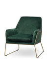 Fern Cottage Framed Velvet Club Chair, Emeral Green