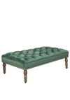 Fern Cottage Button Pressed Ottoman, Emerald Green