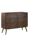 Fern Cottage Havana Six Drawer Chest, Brown