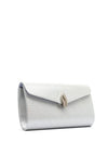 Zen Collection Glittered Envelope Clutch Bag, Silver