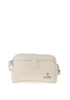 Zen Collection Faux Leather Button Detail Crossbody Bag, Cream