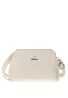 Zen Collection Faux Leather Small Dome Crossbody Bag, Cream