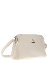 Zen Collection Faux Leather Small Dome Crossbody Bag, Cream