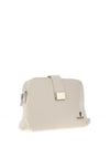 Zen Collection Faux Leather Flap Over Strap Crossbody Bag, Cream