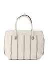 Zen Collection Colour Block Stripe Medium Grab Bag, White