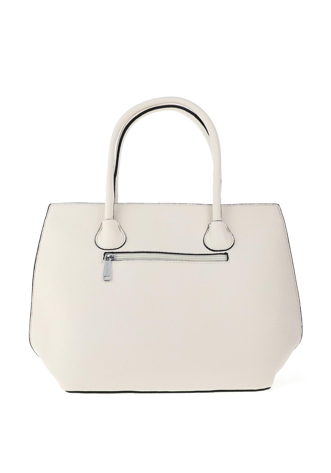 Zen Collection Colour Block Stripe Medium Grab Bag, White