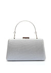 Zen Collection Glittered Press Clutch Bag, Silver