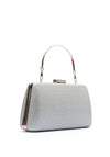 Zen Collection Glittered Press Clutch Bag, Silver