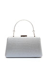 Zen Collection Glittered Press Clutch Bag, Silver