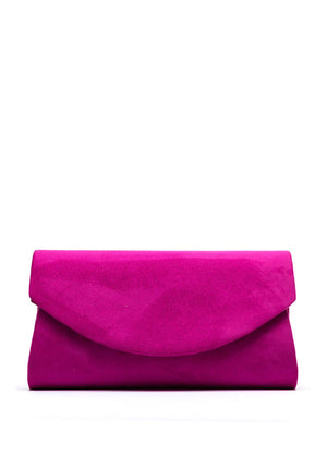 Zen Collection Faux Suede Envelope Clutch Bag, Purple