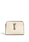 Zen Collection Pebbled Faux Leather Key Chain Crossbody Bag, Beige