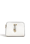 Zen Collection Pebbled Faux Leather Key Chain Crossbody Bag, White