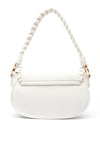 Zen Collection Pebbled Faux Leather Key Chain Crossbody Bag, White