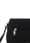 Zen Collection Pebbled Faux Leather Saddle Crossbody, Black