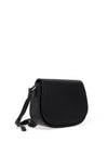 Zen Collection Pebbled Faux Leather Saddle Crossbody, Black