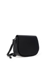 Zen Collection Pebbled Faux Leather Saddle Crossbody, Black